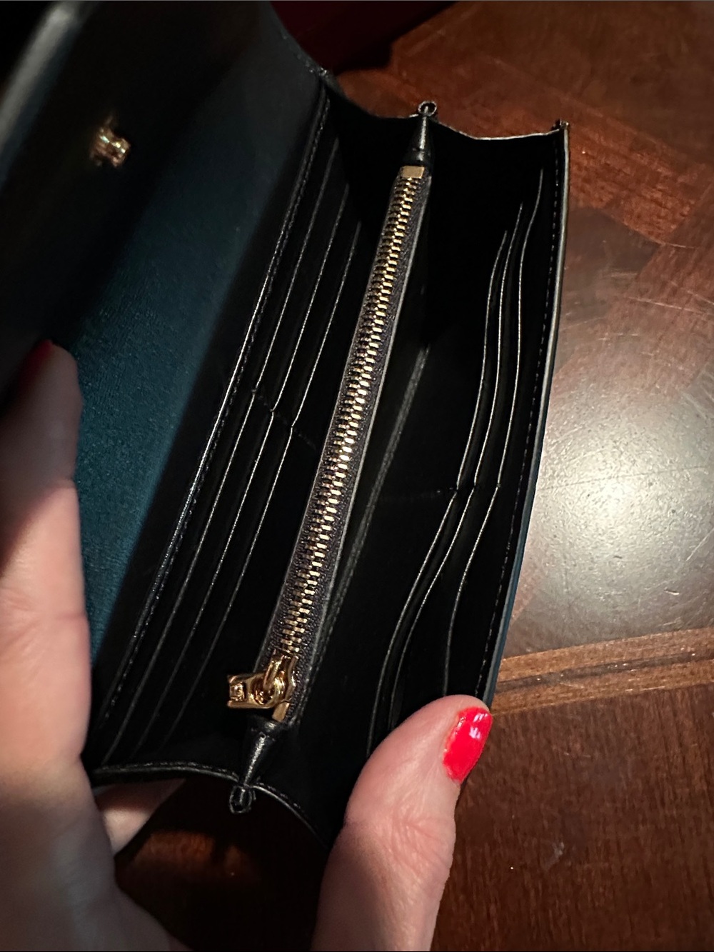 Versace Black Croc-Embossed Leather Clutch with Gold Medusa Hardware - Picture 6 of 7